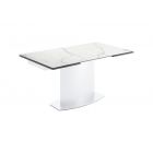 DOMITALIA Discovery - Extendable table with varnished wooden structure painted steel with ceramic top glass