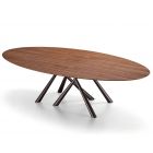 MIDJ "Forest Ovale" - Fixed table with lacquered steel base and wooden top, configurable. - 
Made in Italy, Italian design, online furniture, home decor, modern furniture shop,luxury home, decor your home, interior design shop, home shop on line