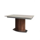 DOMITALIA Discovery L - Extendable table with varnished wooden structure painted steel with ceramic top glass