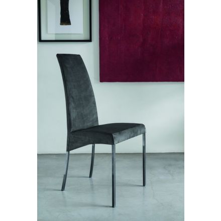 BONTEMPI "Aida 04.01" - Chair with lacquered or chromed steel structure. Seat and back in different materials. - Made in Italy, Italian design, online furniture, home decor, modern furniture shop,luxury home, decor your home, interior design shop, home sh