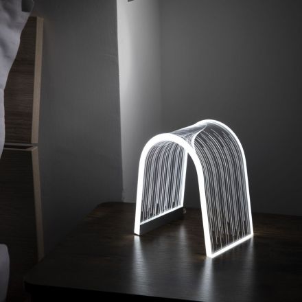 Vesta Home - Lampada ARC piccola da tavolo in cristallo acrilico