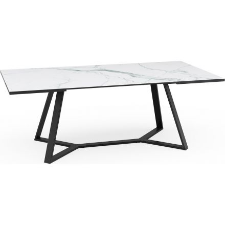 DOMITALIA Archie A - Extendable table - painted steel structure with glass or marble top 