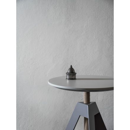 bontempi basalto tavolinjo rotondo regolabile altezza acciaio laccato vite massello frassino