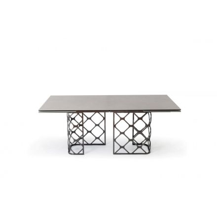 bontempi majesty tavolo rettangolare allungabile acciaio laccato marmo ceramica