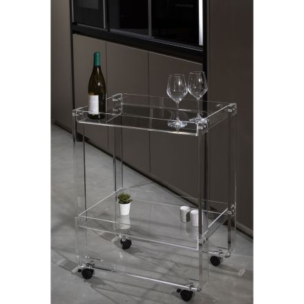 Vesta Home - Cart with two shelves in acrylic crystal MAJORDOME