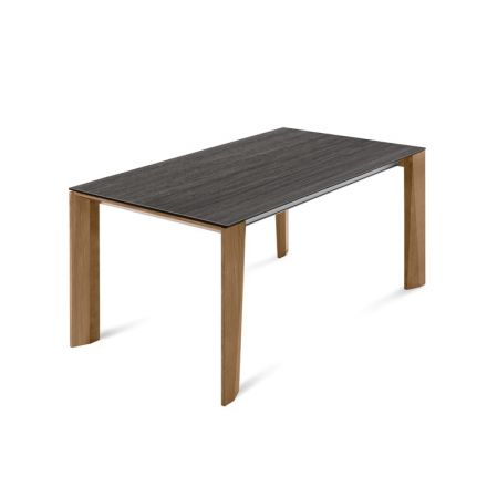 DOMITALIA Maxim- Tavolo allungabile in legno, piano in ceramica, vetro o legno