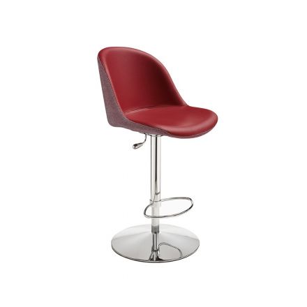 MIDJ "Sonny SG" - Swivel stool with chrome structure and fabric or ecoleather seat, configurable. - Made in Italy, Italian design, online furniture, home decor, modern furniture shop,luxury home, decor your home, interior design shop, home shop on line