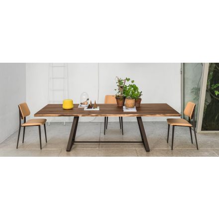 MIDJ "Alfred 200 x 106" Fixed table with lacquered steel base, top in crystalceramic or solid wood. - Made in Italy, Italian design, online furniture, home decor, modern furniture shop, luxury home, decor your home, interior design shop, home shop on line