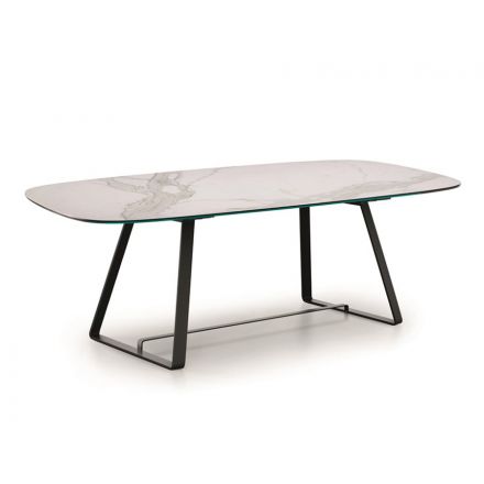 MIDJ "Alfred 220 x 116" Fixed table with steel base and crystalceramic top with rounded corners. - Made in Italy, design italiano, arredamento on line, home decor, arredamento design, arredamento moderno, arreda la tua casa, home design, arredamento di lu