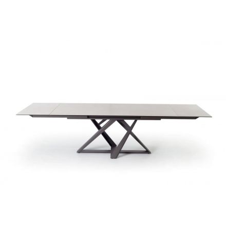 bontempi millennium tavolo rettangolare allungabile acciaio ceramica marmo