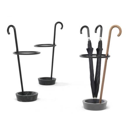 Mogg "Duo" - Umbrella stand in beech wood, marble base available in two variants. - Made in Italy, Italian design, online shopping, furniture, shop now, interior design, home decor