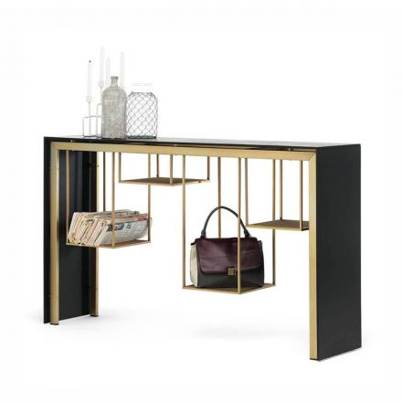 Mogg unlimited design "Tokyo" -  Consolle with metal structure, equipped with shelves and spaces to house bags, magazines or anything else you need. - Made in Italy, Italian design, online shopping, furniture, home decor