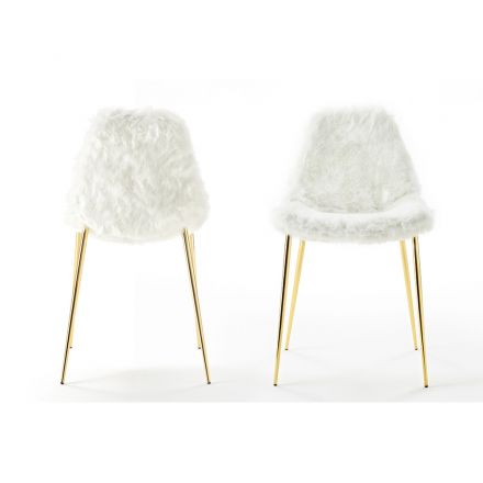 Opinion Ciatti "Mammamia fur" - Aluminum chair with upholstered in faux fur. - Made in Italy furniture, online furniture, home decor, modern furniture shop, luxury home, decor your home, interior design shop, home shop on line