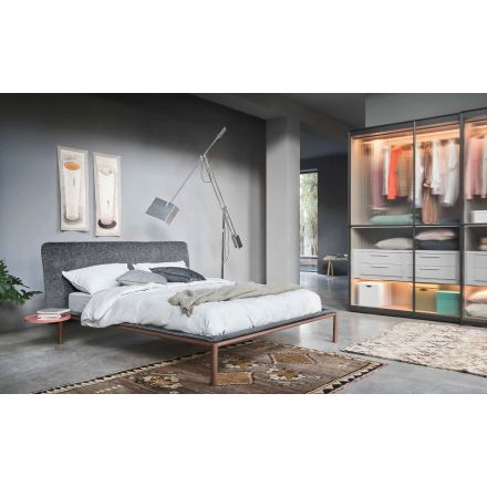 Novamobili Rain - Bed with upholstered headboard