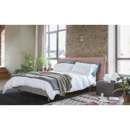 Novamobili Rolling - Bed with upholstered headboard