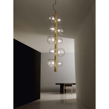 vesoi lampada sospensione ics 90/so vetro soffiato alluminio verniciato design made in italy arredamento online