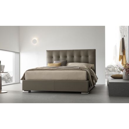 V.&NICE Victor - Upholstered bed with h.28 bedframe and capitonnè headboard
