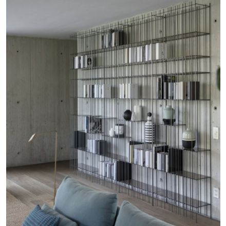 mogg metrica wall d libreria parete metallo design moderna elegante made in italy