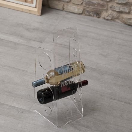 Vesta Home - Bottle holder transparent acrylic crystal  WINE NOT