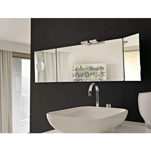 BMB Tris - Specchio da bagno con specchietto ingranditore e faretti LED