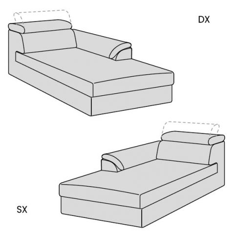 NON SOLO SALOTTI LUXURY - Panchetta laterale per divano componibile con  poggiatesta reclinabili Lift (personalizzabile)